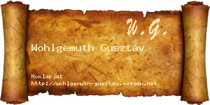 Wohlgemuth Gusztáv névjegykártya