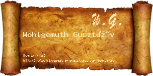 Wohlgemuth Gusztáv névjegykártya