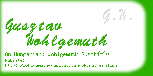 gusztav wohlgemuth business card